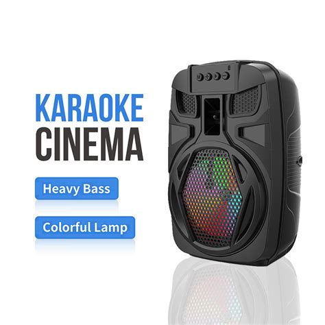 Parlante Box Speaker Karaoke Microphone Led Light Subwoofers Bluetooth