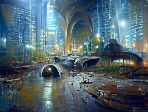 I Asked Starryai To Paint A Futuristic Abandoned City Rcyberpunk