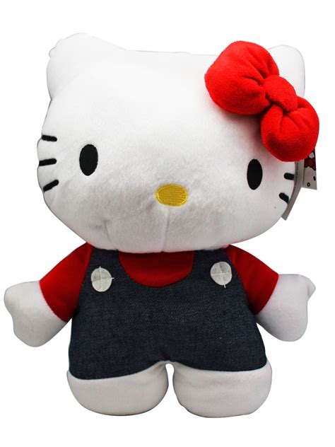 Sanrios Hello Kitty Plush Toy With Overalls And A Secret Zipper Pocket