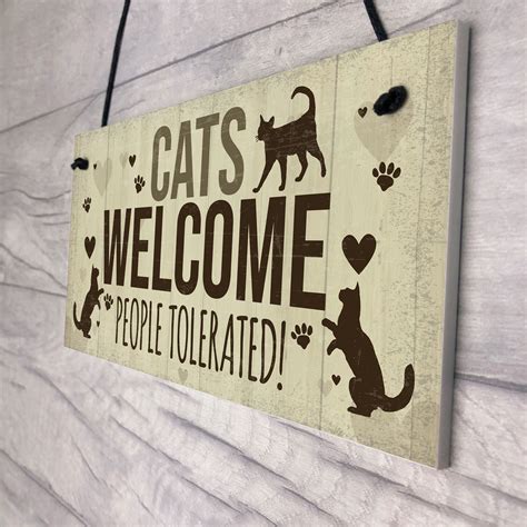 Cat Signs For Home Funny Cat House Sign Gate Door Plaque Pet Animal