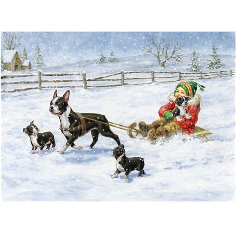 Christmas Boston Terrier Cards Boston Terrier Christmas Cards