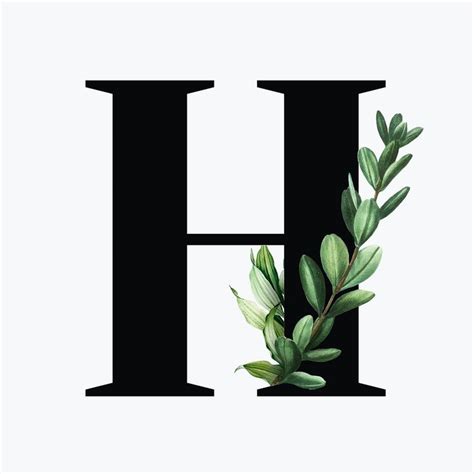 Botanical Capital Letter H Vector Free Image By Aum