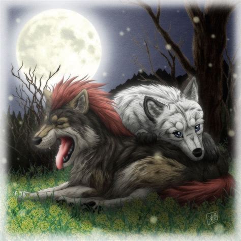 Wolfs Moon By Sheltiewolf On Deviantart Wolf Artwork Wolf Moon