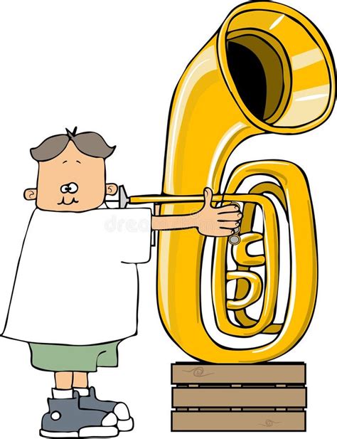 Boy Playing A Tuba Stock Illustration Illustration Of Male 44882115