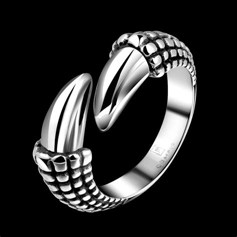 Dragon Claw Vintage 316l Stainless Steel Ring Punk Style Black Rings
