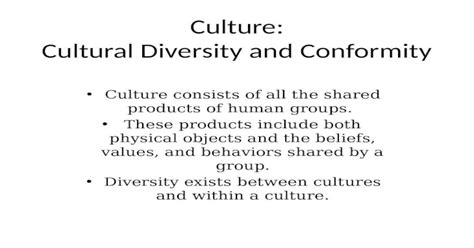 Culture Cultural Diversity And Conformity Pptx Powerpoint