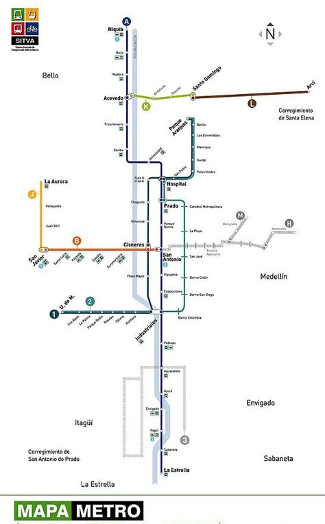 Metro De Medellín En 2016 Transit Map Medellin Metro