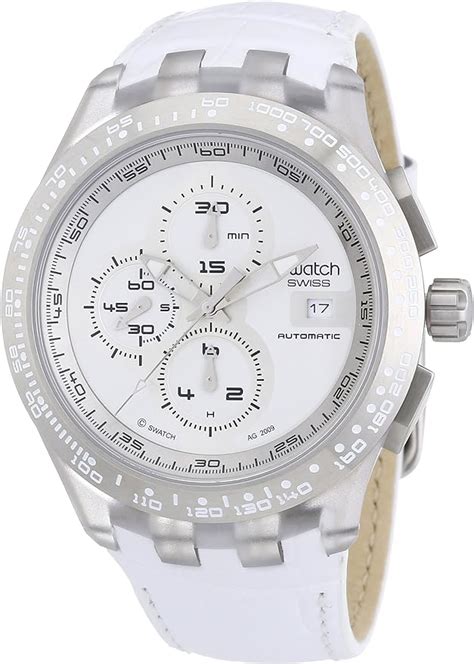 Swatch Gents Watch Chrono Autmatic Collection Right Track White Svgk406