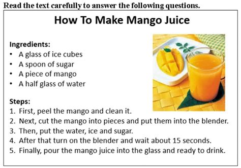 Text Procedure How To Make Mango Juice Wulan Tugas