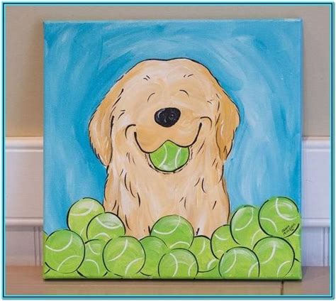 Dog Painting Ideas Easy Dog Canvas Painting Kids Canvas Painting