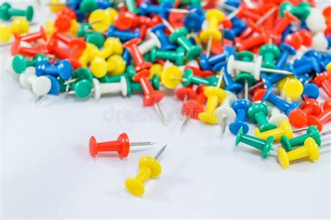 Many Colorful Push Pins Stock Image Image Of Supply 91895309