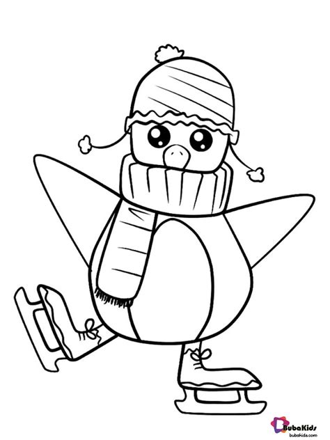 Free Printable Cute Penguin Coloring Page