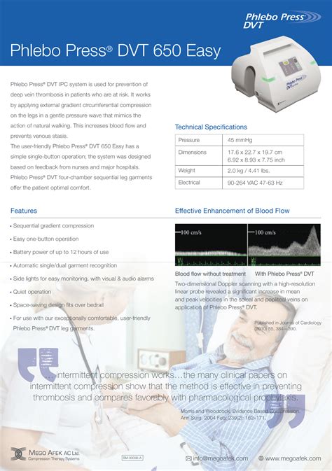 Phlebo Press® Dvt 650 Easy Mego Afek Ac Ltd Pneumatic Compression