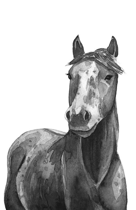 Watercolor Horse Art лошадь акварелью рисунок Animal Art Horse