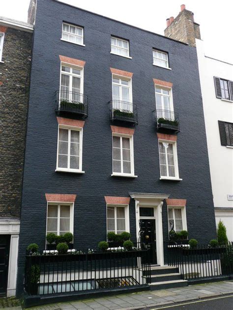 Dark Grey Painted Brick House