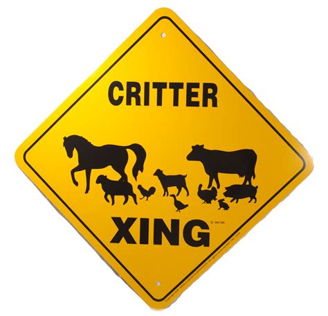 Barnyard Critter Aluminum Xing Sign Crossing Big Black Horse Llc