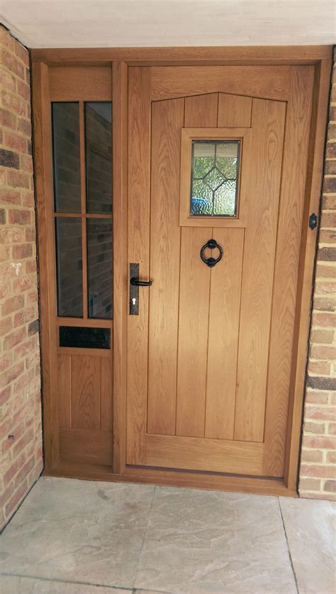 Oak Front Door And Frame With Half Glazed Sidelight Cottage Front