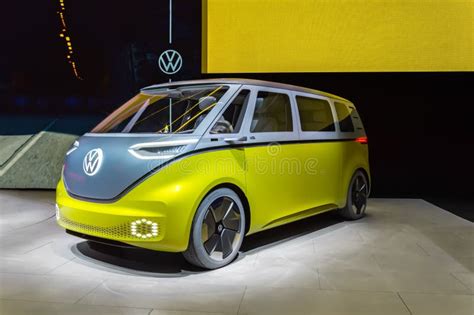Yellow Silver Vw Id Buzz Or Idbuzz Electric Volkswagen Bulli Minivan