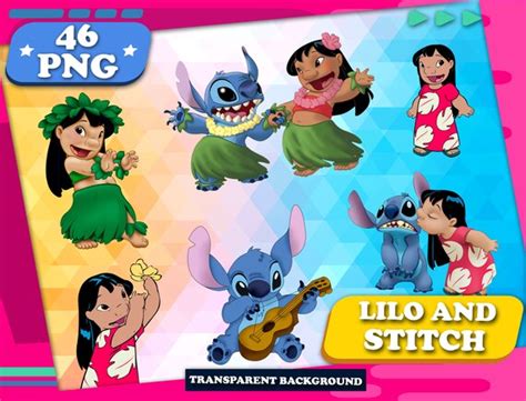 14 Lilo And Stitch Clipart Cartoon Party Birthday Image Iron Transfer