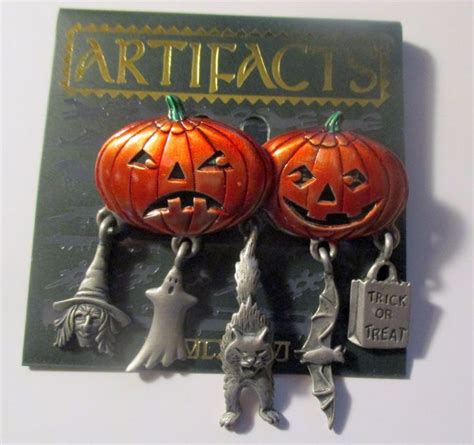 Vintage Jj Pin Halloween Jack O Lantern Pumpkings Jonette Jewelry