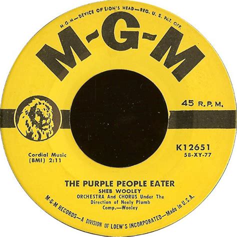 Sheb Wooley The Purple People Eater 1958 Mgm Pressing Vinyl Discogs