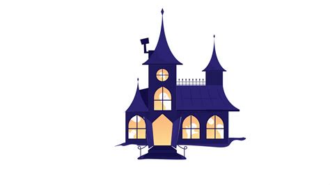 Animated House With Ghosts Object Full Sized Flat Item Hd Video