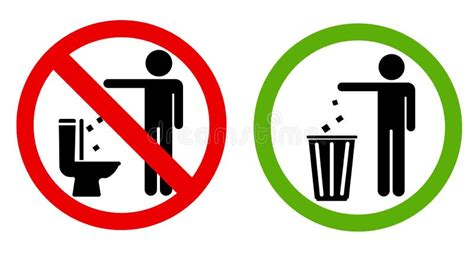 Keep Clean Icon Sign Allowed Throw Rubbish Waste Garbage In Bin
