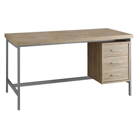 Monarch 60 Computer Desk In Natural And Silver I 7245
