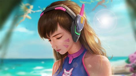 Dva Overwatch Beach Hd Games 4k Wallpapers Images Backgrounds
