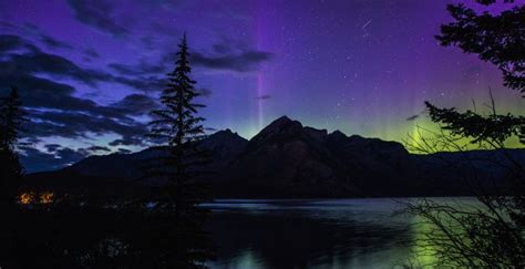 Wallpaper Aurora Borealis Banff National Park Alberta Canada Desktop