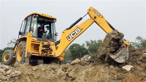Jcb Machine Working For Road Construction Jcb Breaking And Throwing Out