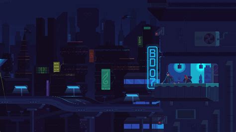 Sci Fi And Fantasy Of Kirokaze Pixel City Pixel Animation Pixel Art