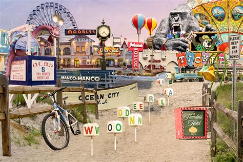 Ocean City New Jersey Boardwalk Collage Photography Print