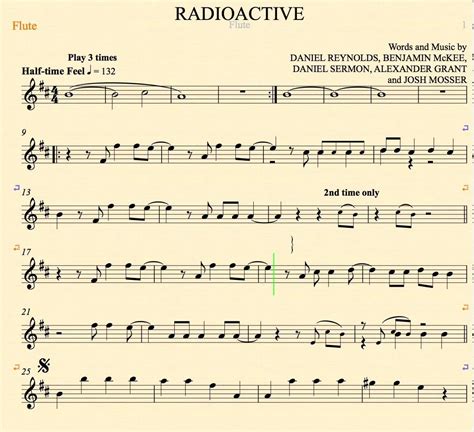 This is free piano sheet music for radioactive, imagine dragons provided by google.com. Radioactive - Imagine Dragons - Flute - Sheet Music, Chords and Vocals (... | Partituras, Violines