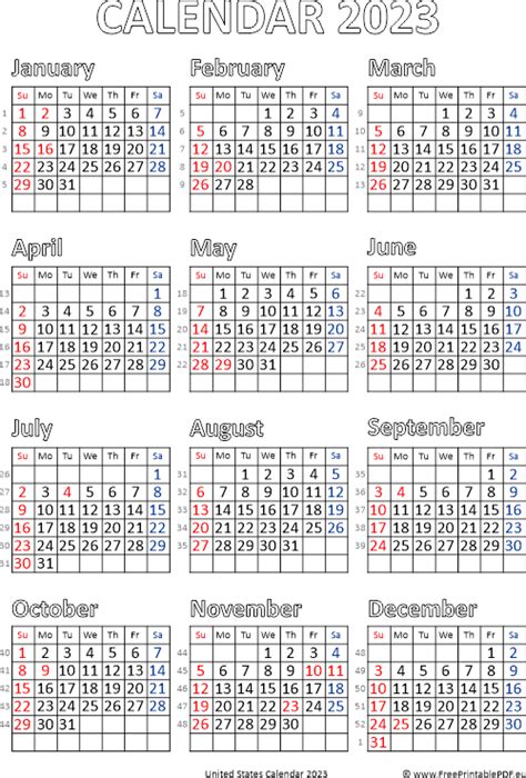 2023 United States Calendar With Holidays Calendar2023 Net Gambaran