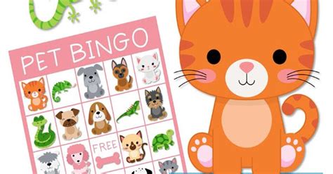 Pet Bingo Totschooling Toddler Preschool Kindergarten Educational
