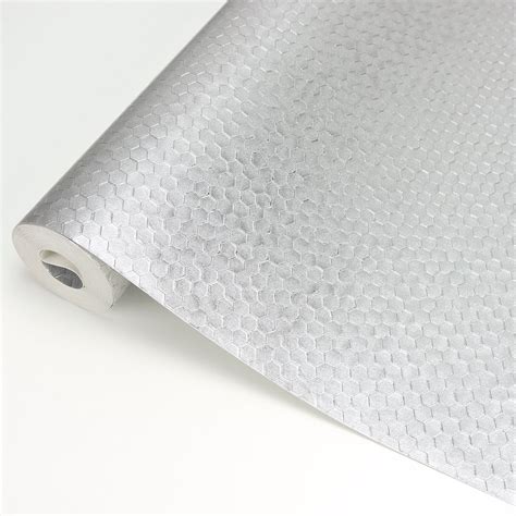 2927 42485 Carbon Silver Honeycomb Geometric Wallpaper By Brewster