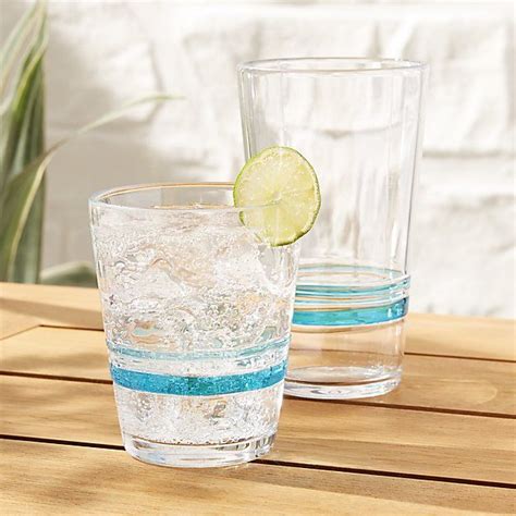 Banded Acrylic Drinking Glasses Crate And Barrel Acrylic Drinking Glasses Acrylic Glassware