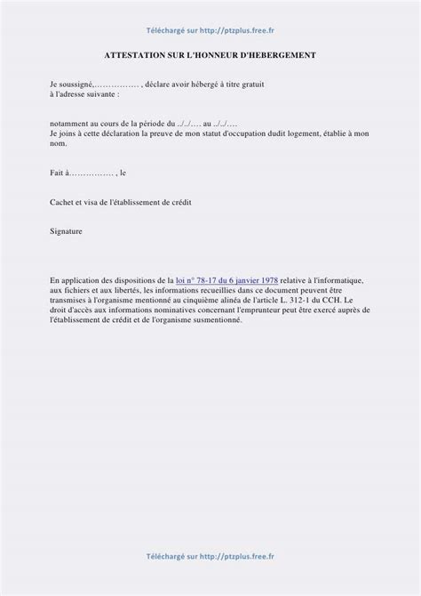 Attestation De Justificatif Domicile Modele Lettre Type Mod Le Sur L