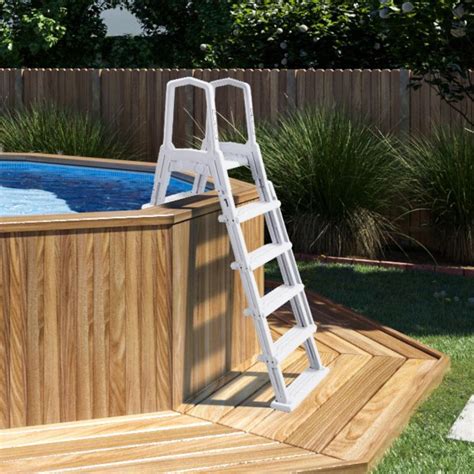 Deluxe Above Ground Swimming Pool Ladder Non Slip Large Adjustable