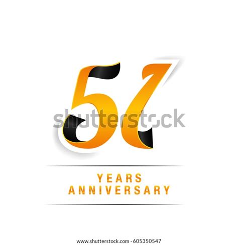51 Years Yellow Black Anniversary Logo Stock Vector Royalty Free
