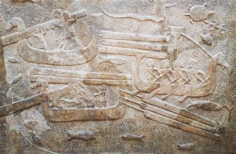 Assyrian Relief From The Palace Of King Sargon Ii In Khorsabad Showing