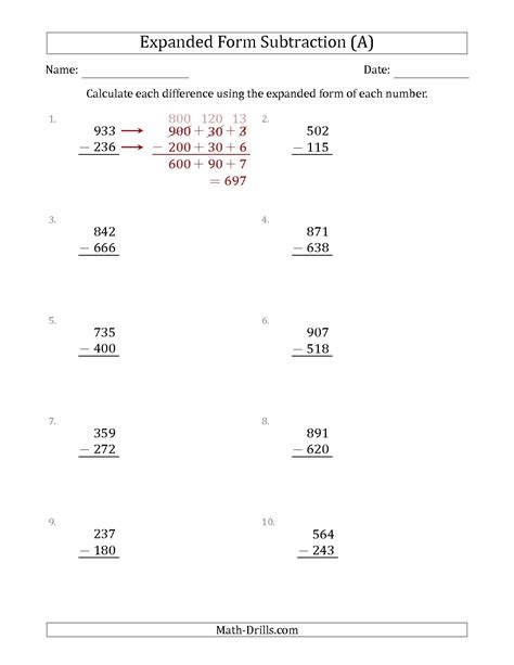 Expanded Multiplication Worksheets