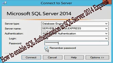 How To Enable Sql Authentication In Sql Server Express Youtube