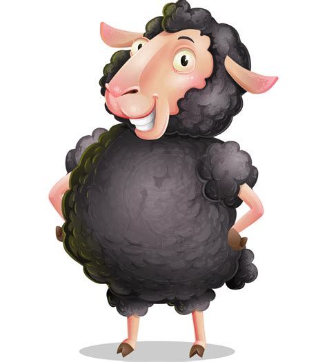 Black Sheep Cartoon Vector Character Graphicmama Sheep Cartoon
