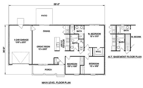 Looking for a small house plan under 1200 square feet? Ranch Style House Plan - 3 Beds 2 Baths 1200 Sq/Ft Plan ...