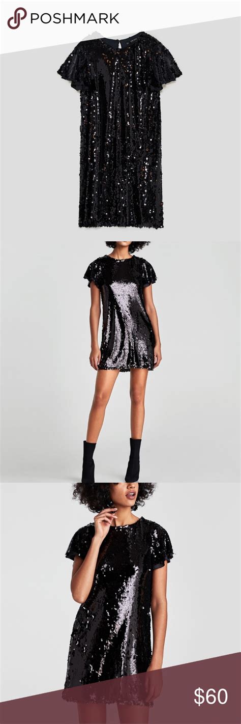Vintage 80s puff sleeve wedding dress. Zara Black Short Sequin Dress Size Large Zara Black Short ...