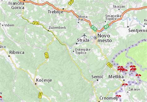 Mapa Michelin Dolenjske Toplice Mapa Dolenjske Toplice Viamichelin