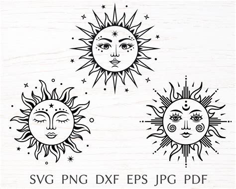Sun Svg Boho Svg Celestial Svg Designs Cut File For Cricut Etsy Canada