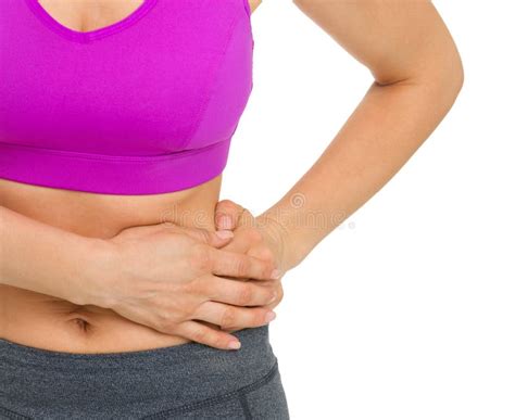 Closeup On Woman With Stomach Pain Stock Photo Image Of Caucasian